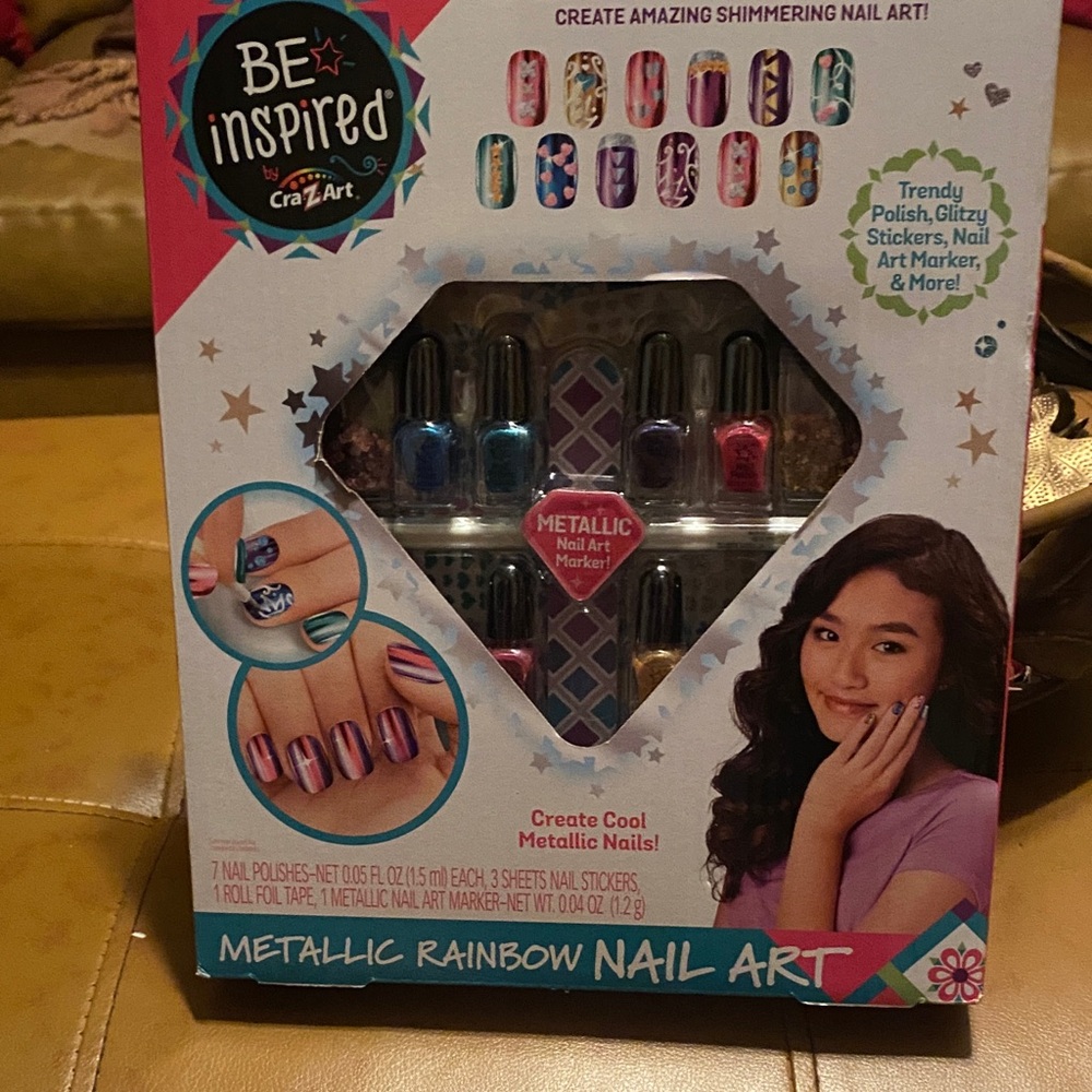 Be Inspired Metallic Rainbow Nail Art Set
